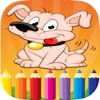 Kids Coloring Book Draw and Paint Dog and Animals
