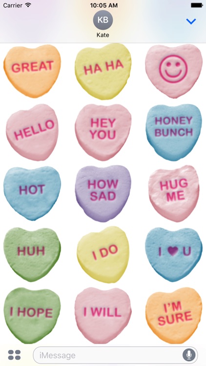 Candy Hearts Stickers #1 for iMessage
