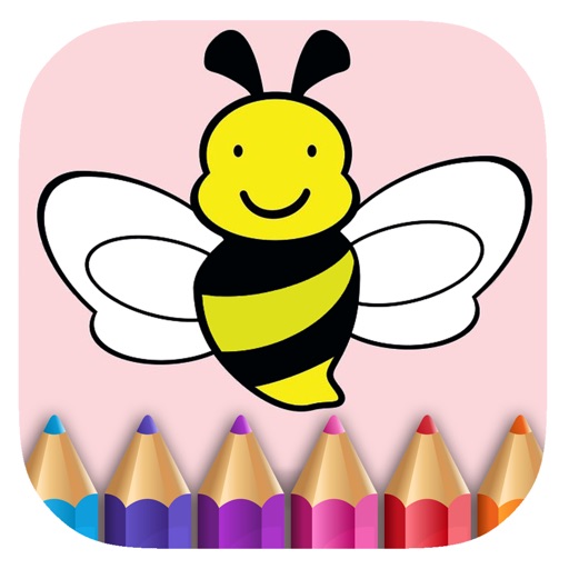 Free Cute Bee Coloring Book Game Educational iOS App