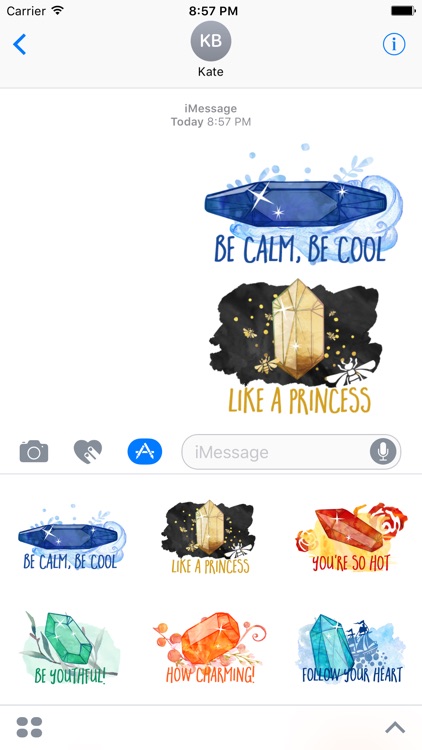 March Gem Words - Text Message Stickers Pack