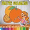 Game learning drawing and coloring, fruits for children between 5-10 years old