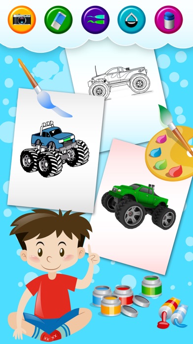 How to cancel & delete Coloring page- monster truck for kids from iphone & ipad 3