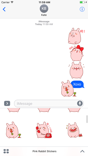 Pink Rabbit Stickers For iMessage(圖5)-速報App