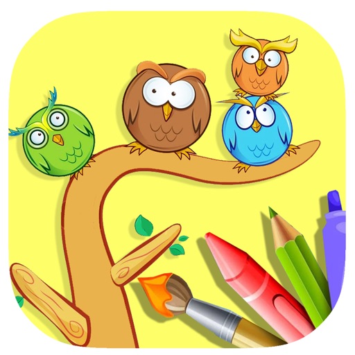 Free Owl Coloring Page Game For Educational iOS App