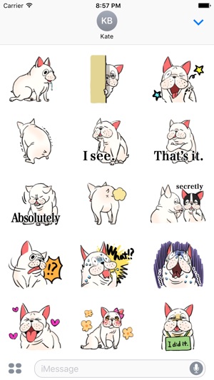 FrenchieMoji - French Bull Dog Emojis Stickers(圖2)-速報App