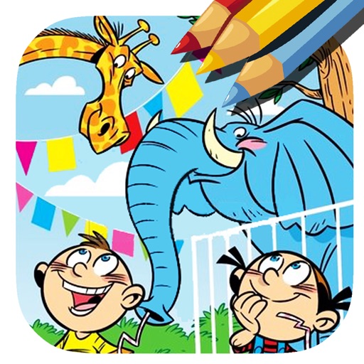 Zoo Animal Coloring Page Game Educational Icon