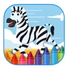 Toddler Zebra Coloring Page Game Version