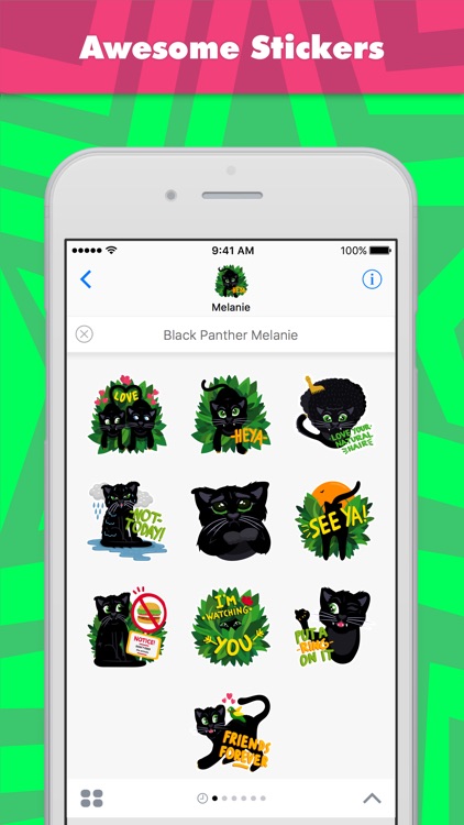 Black Panther Melanie stickers for iMessage