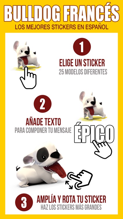 Bulldog Francés Stickers Animados - EN ESPAÑOL