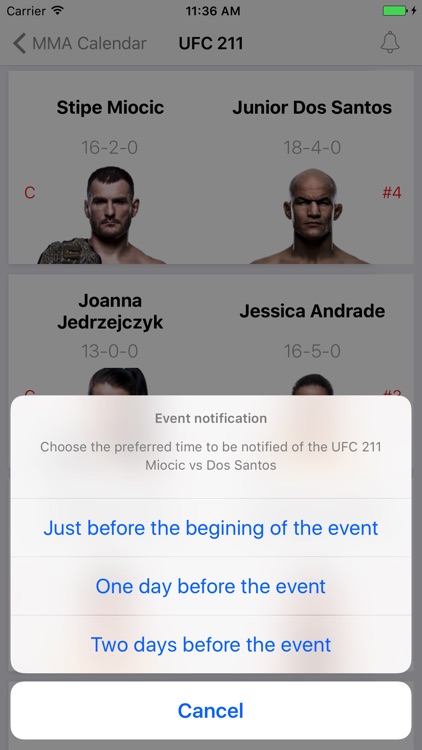 MMA Calendar