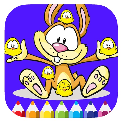 Bunny And Chicken Coloring Book Game For Kids Icon