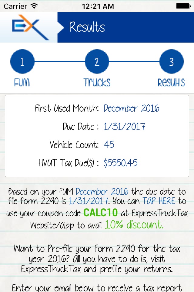 Form 2290 Tax Calculator screenshot 4