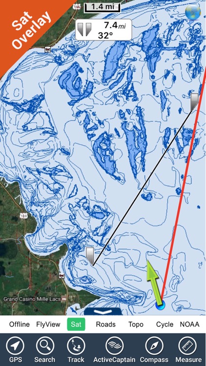 Minnesota lakes HD GPS nautical charts fishing map