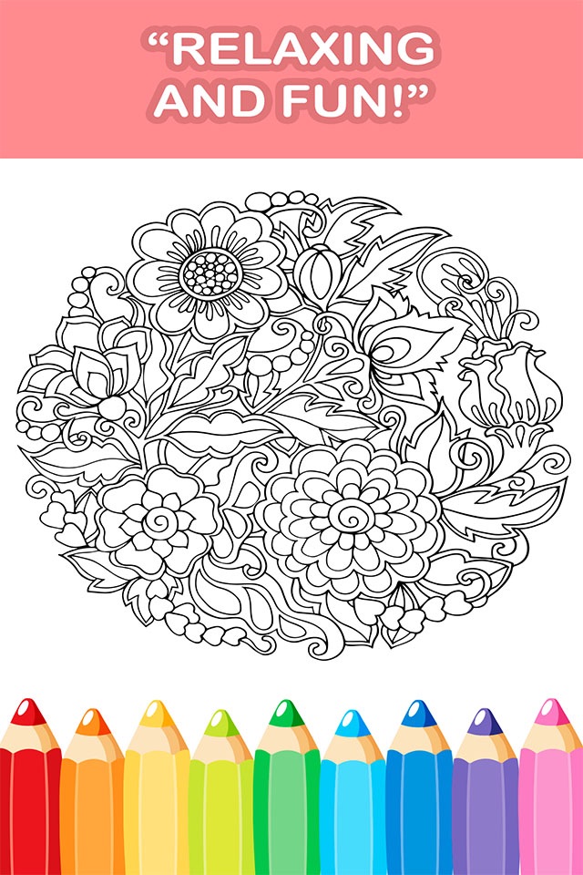 mandala coloring book - free adult colors therapy screenshot 4