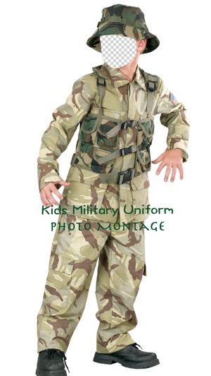 Kids Military Uniform Photo Montage