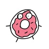 Funny Donut sticker pack - cute food stickers