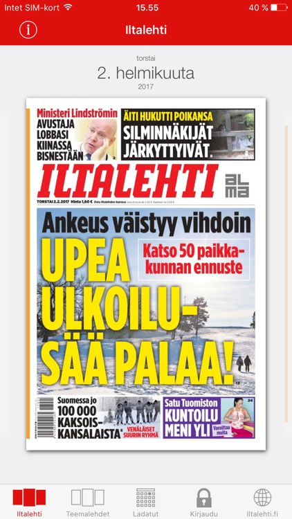 Iltalehti – Päivän lehti by Kustannusosakeyhtio Iltalehti Oy