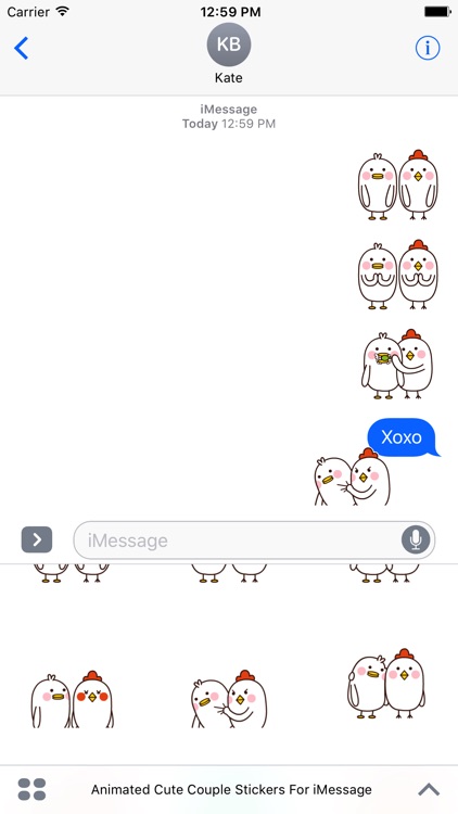 Animated Cute Couple Stickers For iMessage screenshot-4