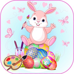 Easter bunny with egg coloring pages free for kid