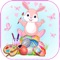 Easter bunny with egg coloring pages is A fun and beautiful coloring book application for kids, girl