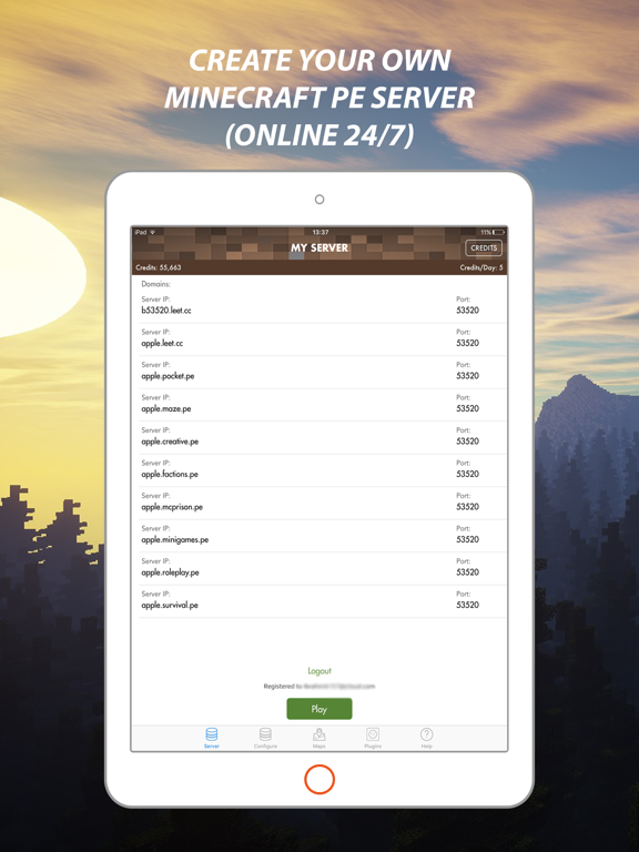 Серверы LEET для Minecraft PE на iPad
