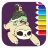 Animal Sloth Coloring Book For Kids Preschool