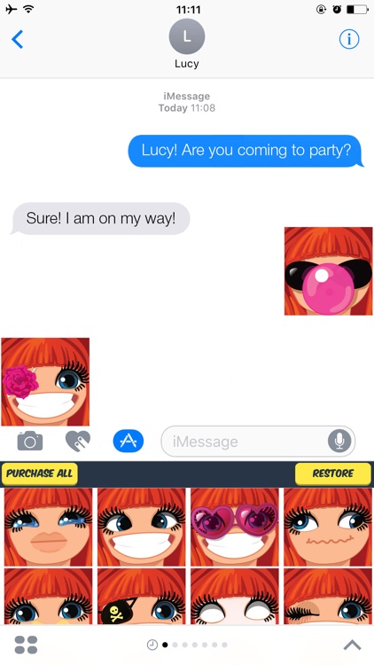 Redhair Girl Emoji Stickers