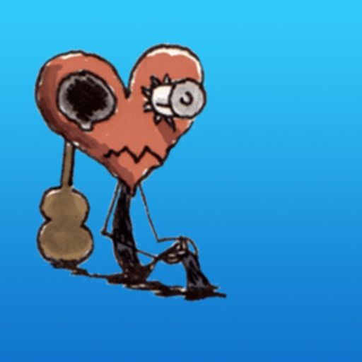 Broken Heart Broken Guitar Sticker icon