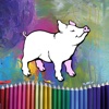 Pic Coloring page Pig Game Easy