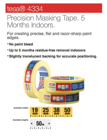 Screenshot of tesa Masking and Adhesive Tapes for Decorators
