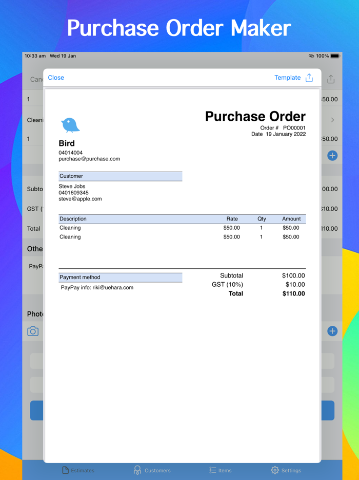 Purchase Orders Maker