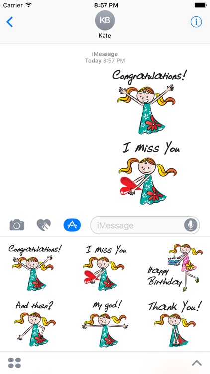 Blonde Girl - Text Message Stickers Pack