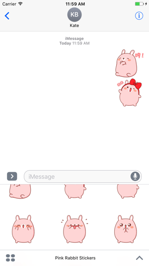 Pink Rabbit Stickers For iMessage(圖2)-速報App