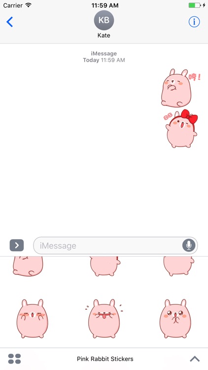 Pink Rabbit Stickers For iMessage screenshot-1