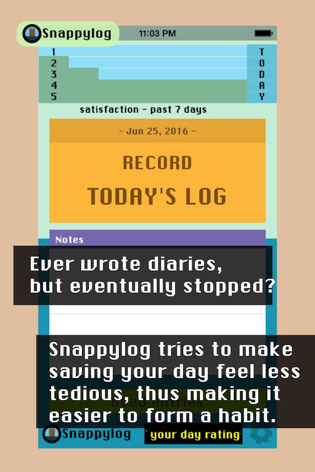 Snappylog - Quick daily diary screenshot 2