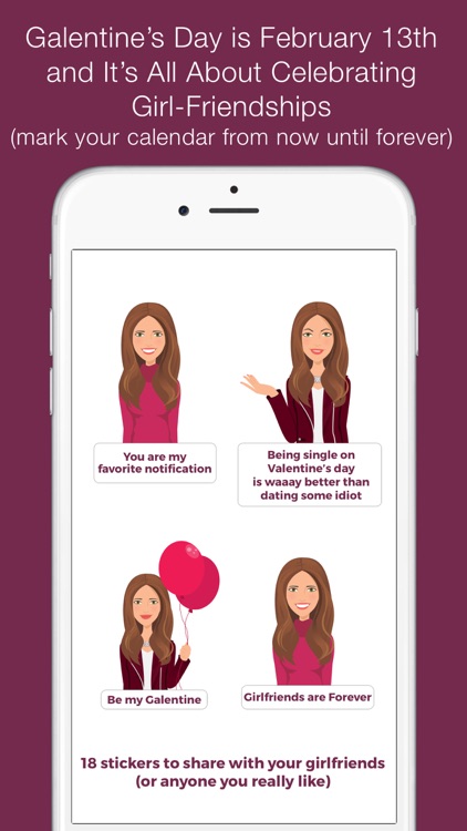 Valentine’s/Galentine’s Day girl-talk stickers (K)