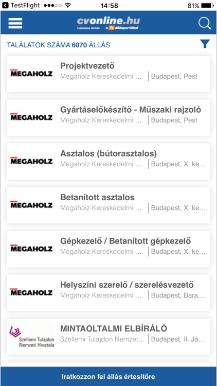 Cvonline.hu állások