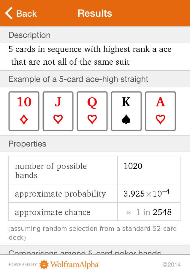 Wolfram Gaming Odds Reference App screenshot 3