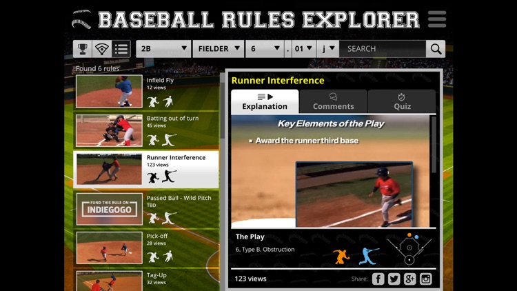 Baseball Rules Explorer 2018