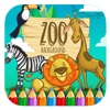 Kids Coloring Book Page Zoo Game Edition