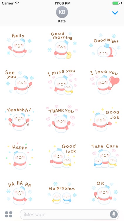 Taylor The Cute Snowman English Stickers