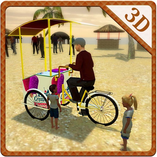 Beach Ice Cream Delivery Bike & Rider Sim Game