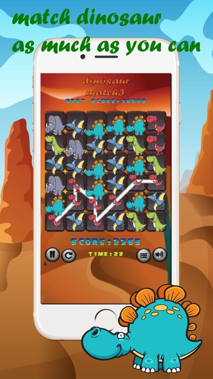 Dinosaur Match3 Games matching pictures for kids