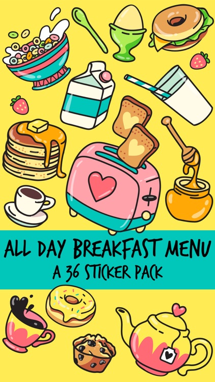 All Day Breakfast Menu Food Stickers