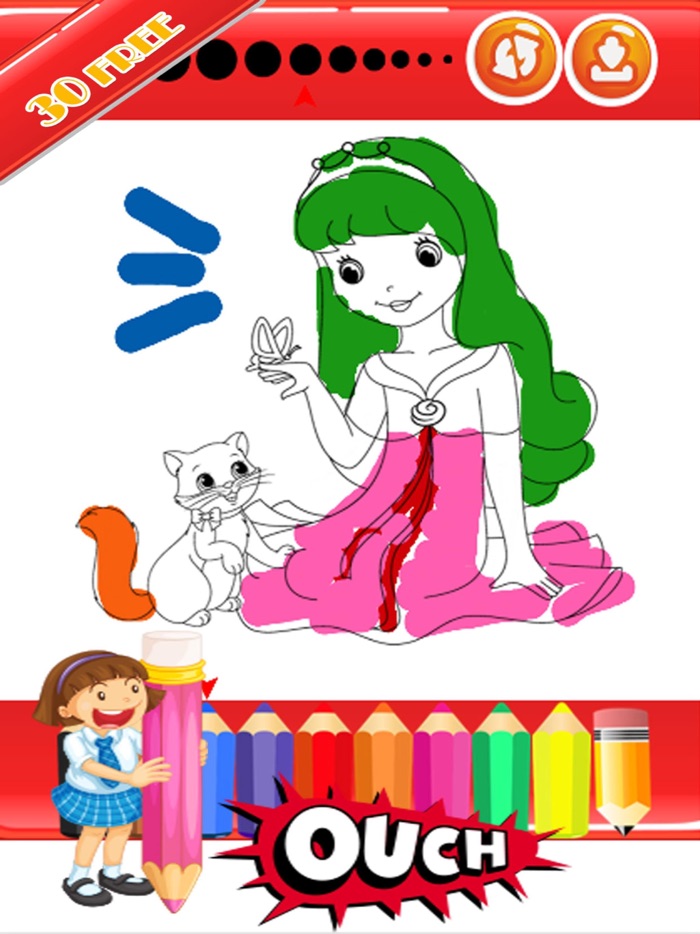 Princess Crayon Art Coloring Page For Kindergarten