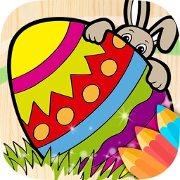 Easter eggs magic coloring pages for kids