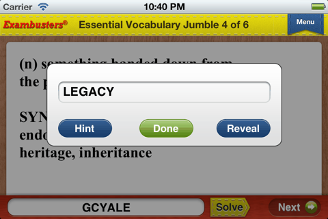 SSAT ISEE Vocabulary Prep Flashcards Exambusters screenshot 3