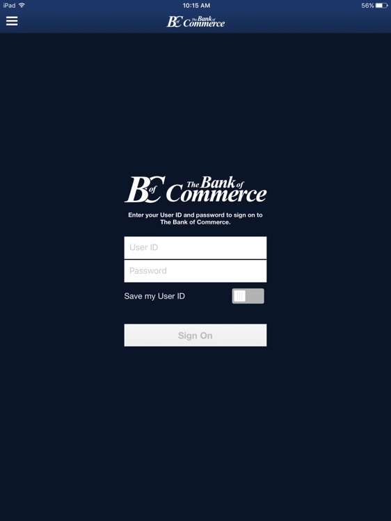 The Bank of Commerce Tablet