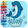 Toddler Kids Coloring Page Game Sea Dolphin
