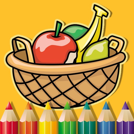 Fruits Coloring Book Page Game For Kids Edition Icon